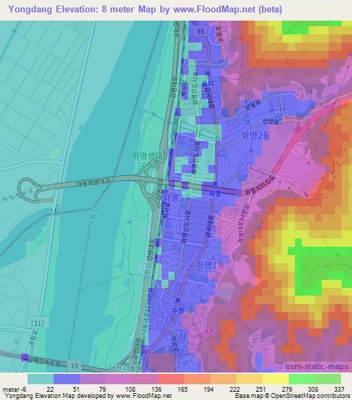 Yongdang,South Korea Elevation Map