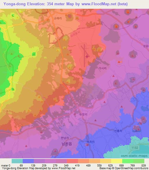 Yonga-dong,South Korea Elevation Map