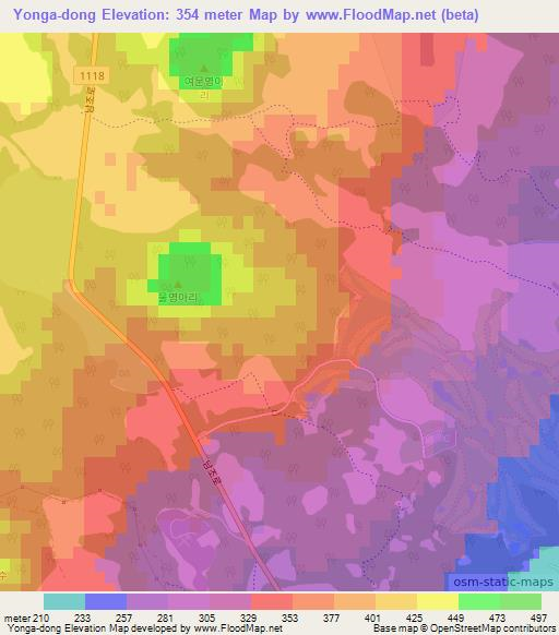 Yonga-dong,South Korea Elevation Map