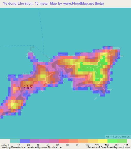 Ye-dong,South Korea Elevation Map