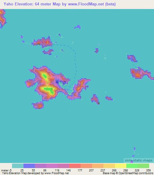 Yaho,South Korea Elevation Map