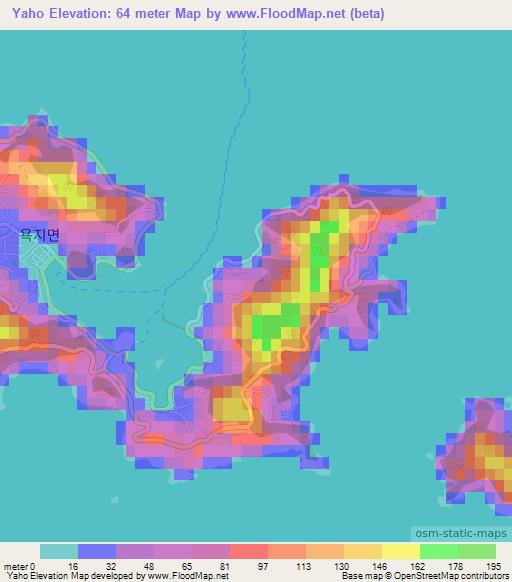 Yaho,South Korea Elevation Map