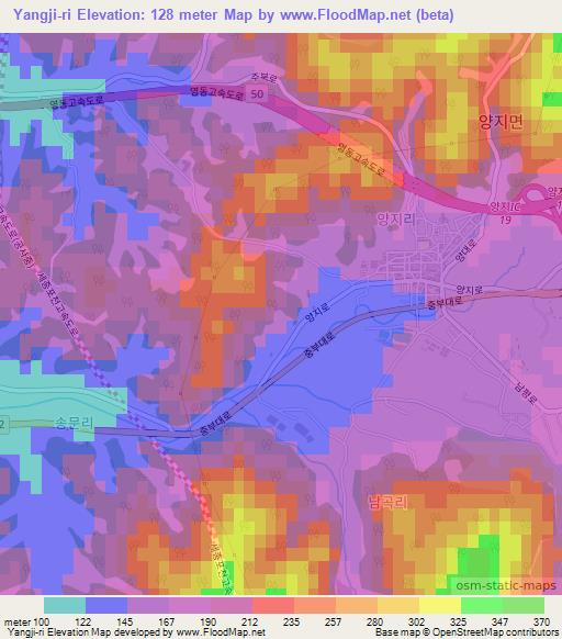 Yangji-ri,South Korea Elevation Map