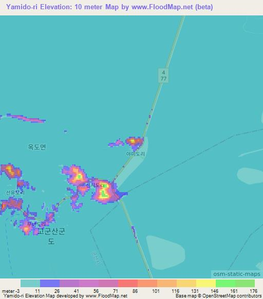 Yamido-ri,South Korea Elevation Map