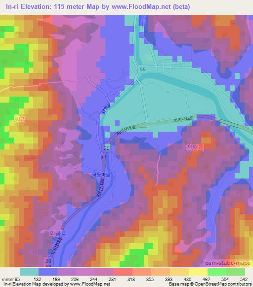 In-ri,South Korea Elevation Map