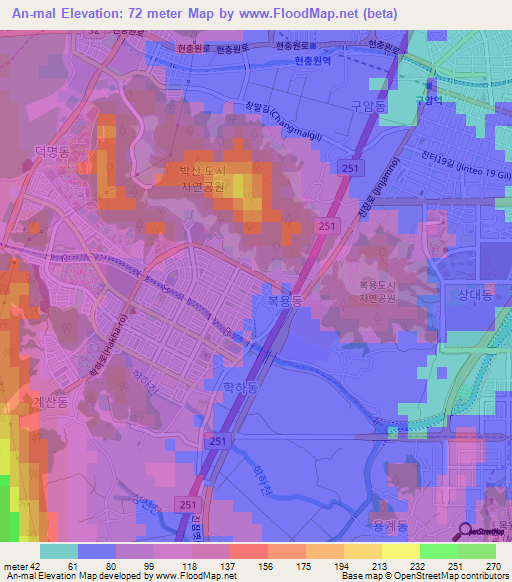 An-mal,South Korea Elevation Map