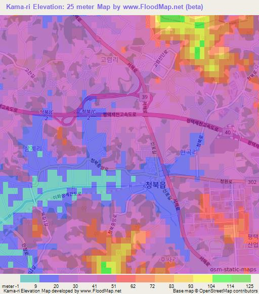 Kama-ri,South Korea Elevation Map