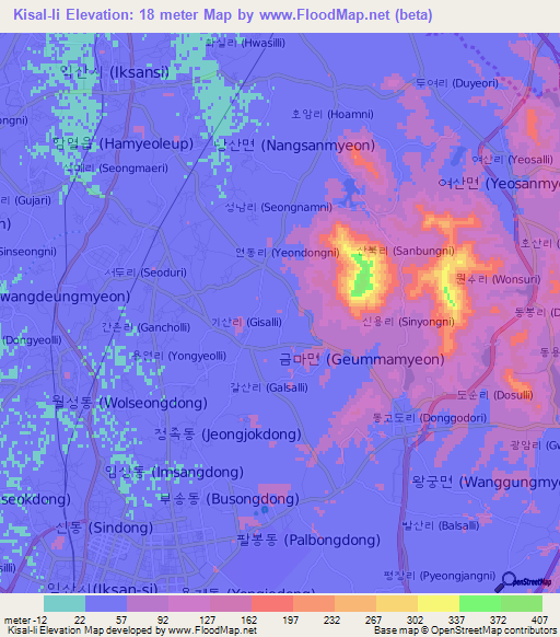 Kisal-li,South Korea Elevation Map