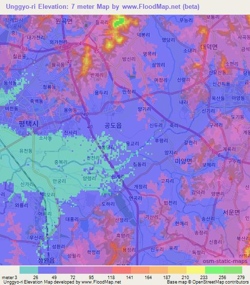 Unggyo-ri,South Korea Elevation Map