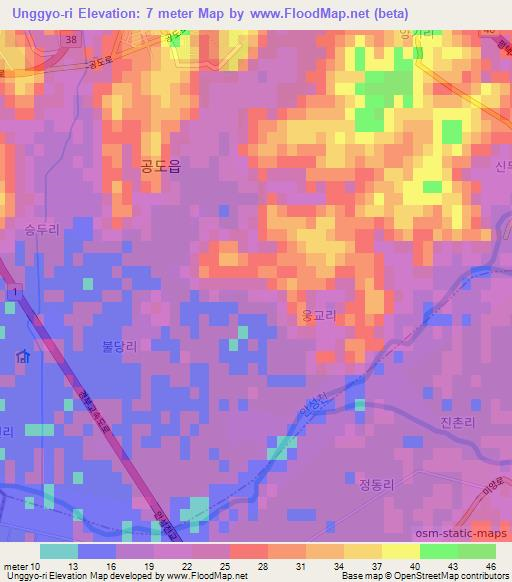 Unggyo-ri,South Korea Elevation Map
