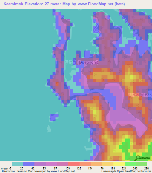 Kaemimok,South Korea Elevation Map