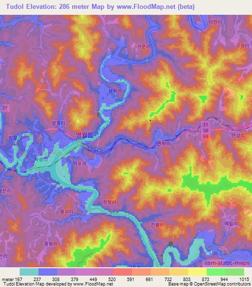 Tudol,South Korea Elevation Map