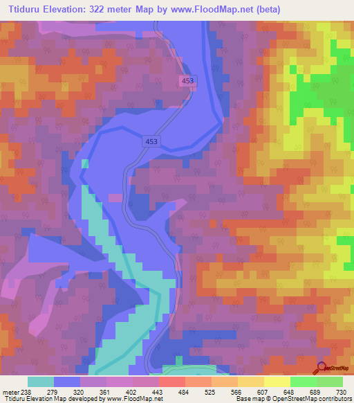 Ttiduru,South Korea Elevation Map