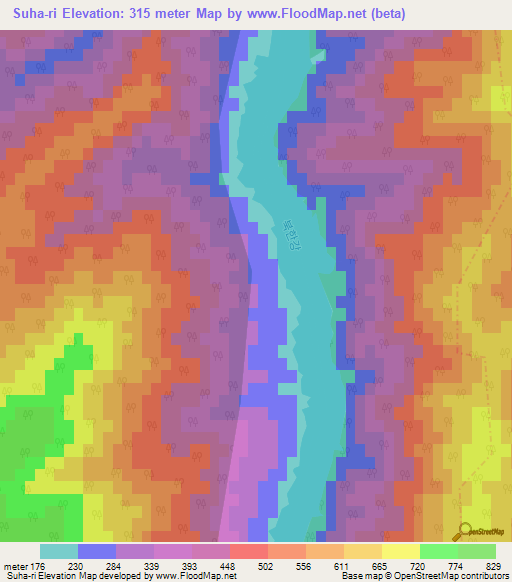 Suha-ri,South Korea Elevation Map