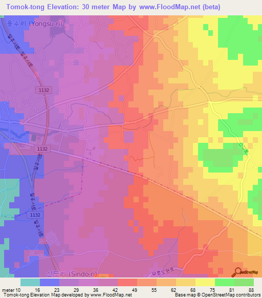 Tomok-tong,South Korea Elevation Map