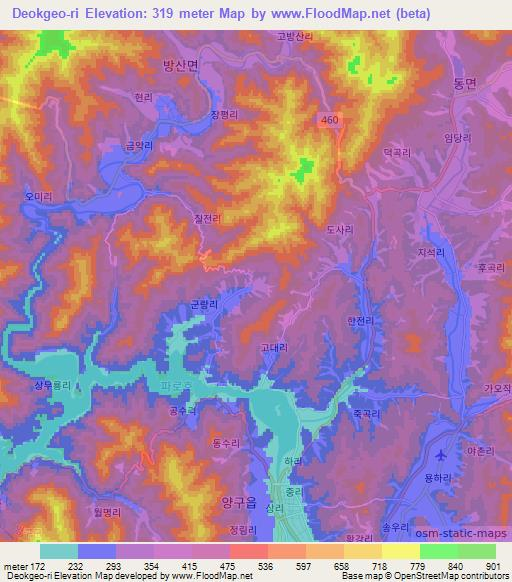 Deokgeo-ri,South Korea Elevation Map