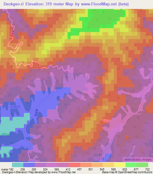 Deokgeo-ri,South Korea Elevation Map