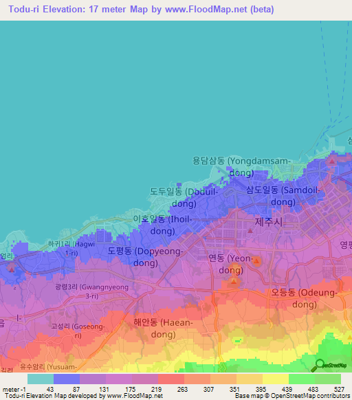 Todu-ri,South Korea Elevation Map