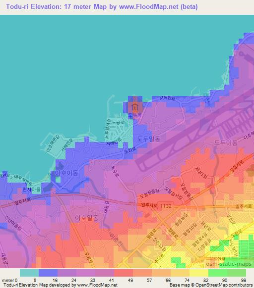 Todu-ri,South Korea Elevation Map