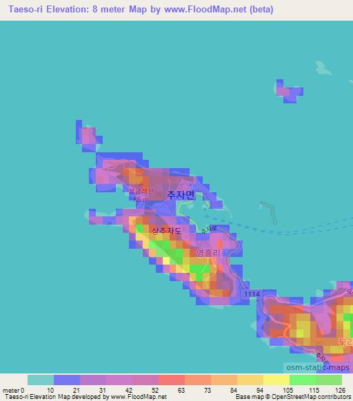 Taeso-ri,South Korea Elevation Map