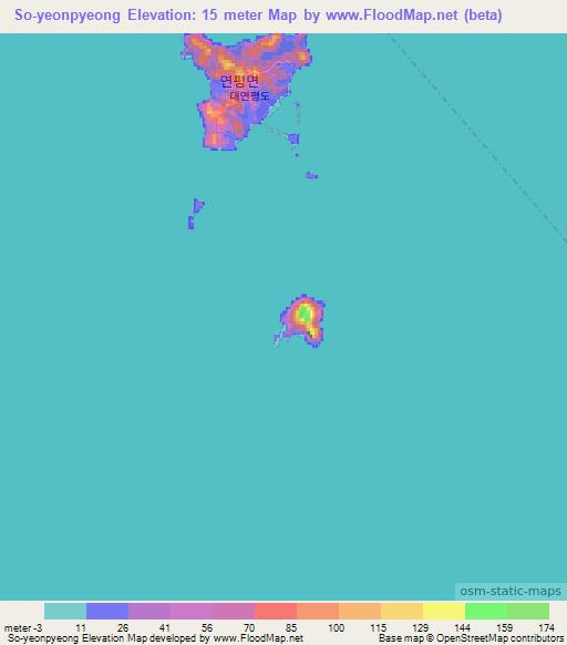 So-yeonpyeong,South Korea Elevation Map