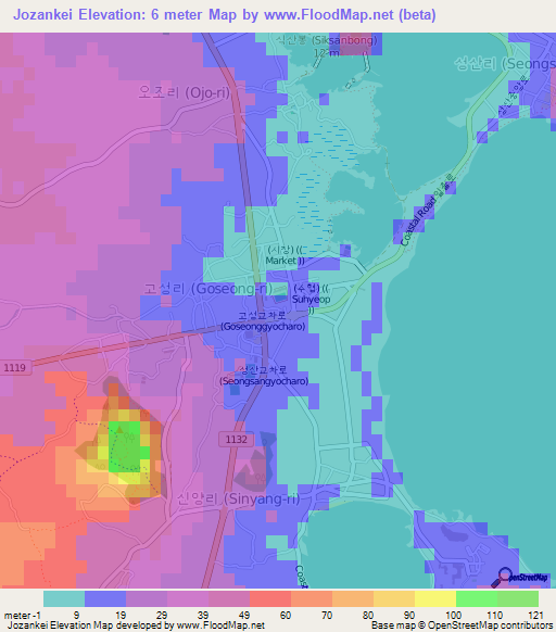 Jozankei,South Korea Elevation Map