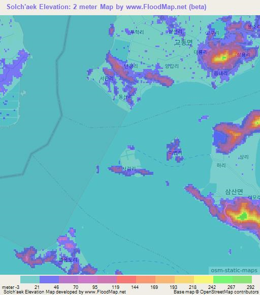 Solch'aek,South Korea Elevation Map