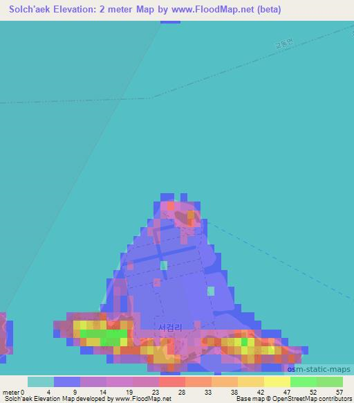 Solch'aek,South Korea Elevation Map