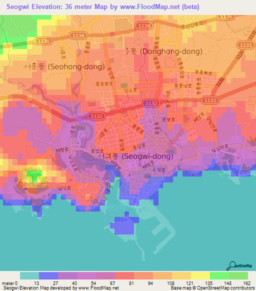 Seogwi,South Korea Elevation Map