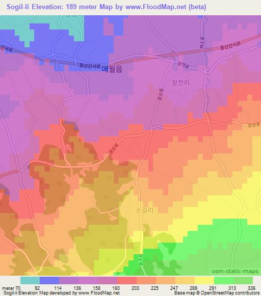 Sogil-li,South Korea Elevation Map