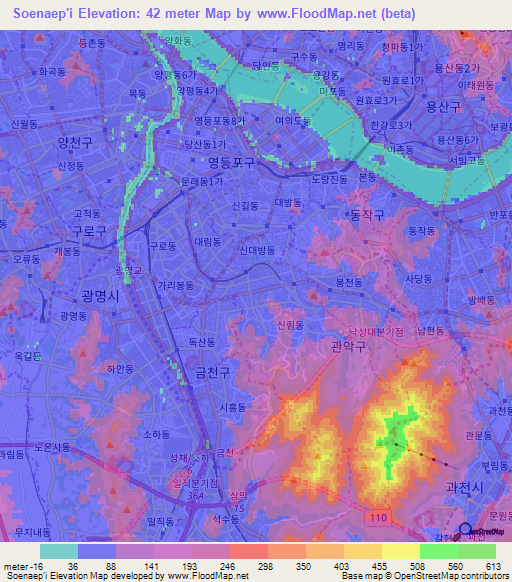 Soenaep'i,South Korea Elevation Map