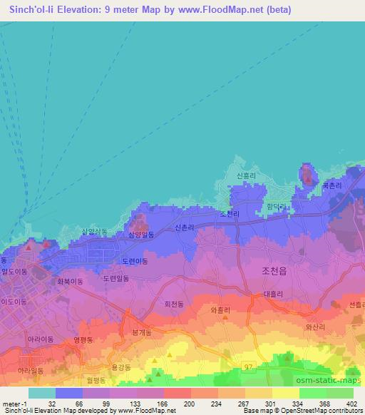 Sinch'ol-li,South Korea Elevation Map