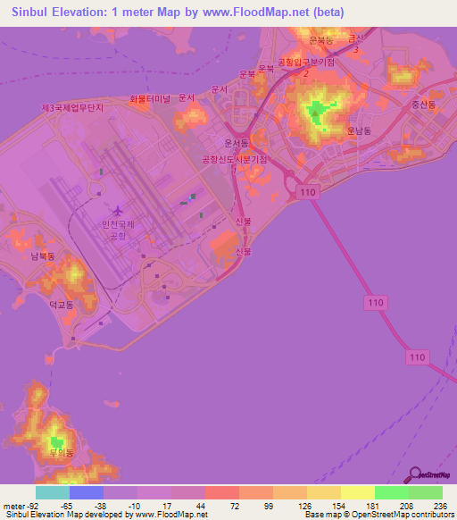 Sinbul,South Korea Elevation Map