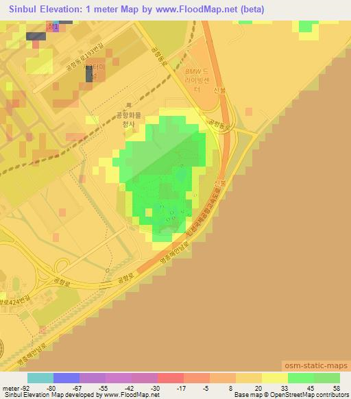 Sinbul,South Korea Elevation Map