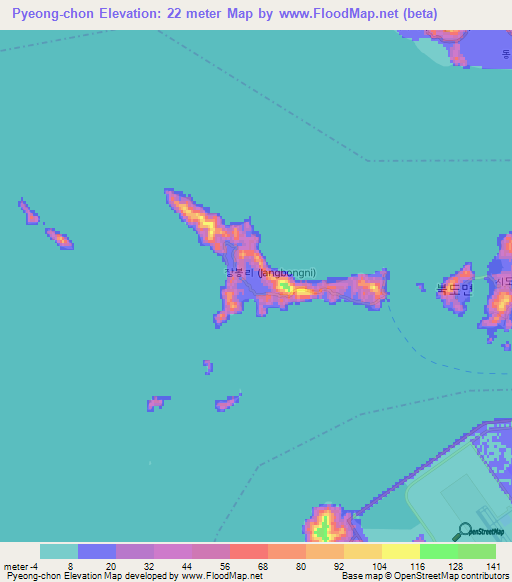 Pyeong-chon,South Korea Elevation Map