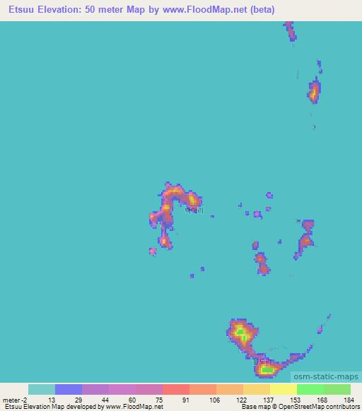 Etsuu,South Korea Elevation Map