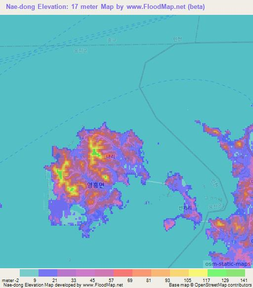 Nae-dong,South Korea Elevation Map