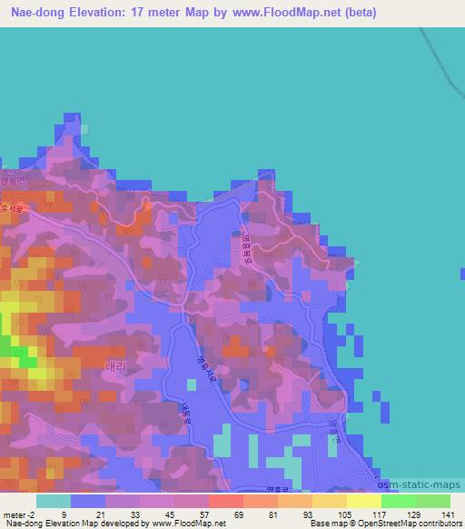 Nae-dong,South Korea Elevation Map