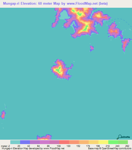 Mungap-ri,South Korea Elevation Map