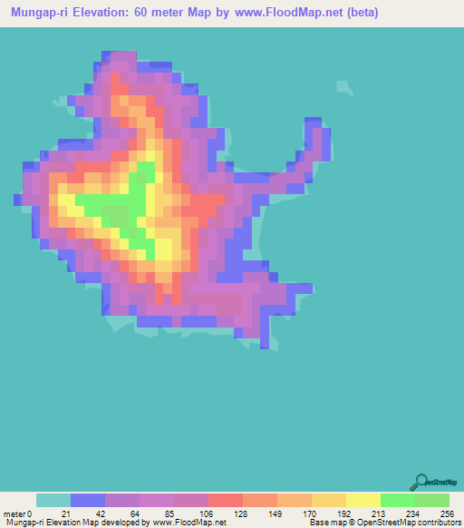 Mungap-ri,South Korea Elevation Map