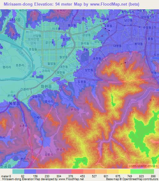 Mirisaem-dong,South Korea Elevation Map