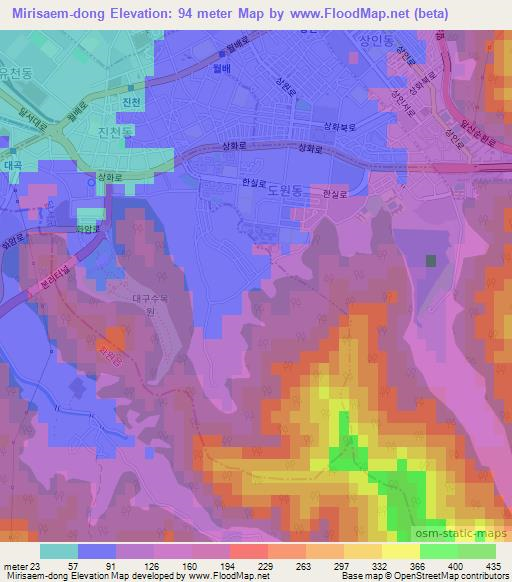 Mirisaem-dong,South Korea Elevation Map