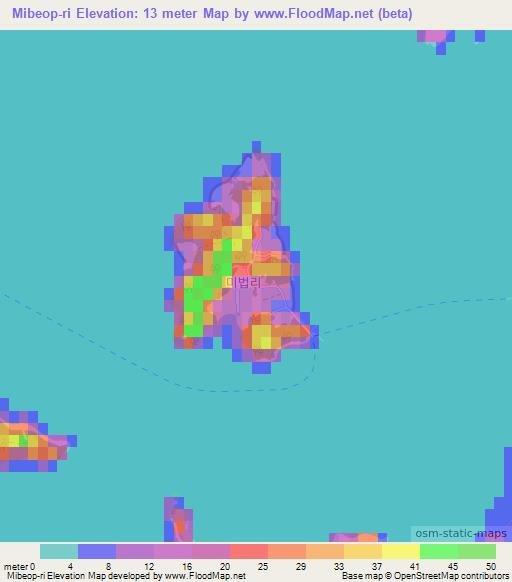 Mibeop-ri,South Korea Elevation Map