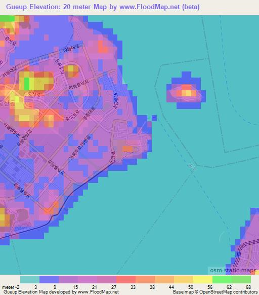 Gueup,South Korea Elevation Map