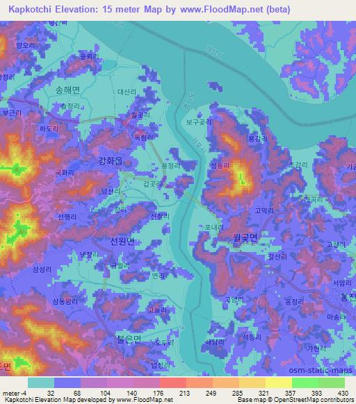 Kapkotchi,South Korea Elevation Map