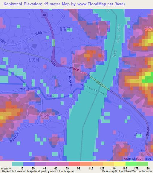 Kapkotchi,South Korea Elevation Map