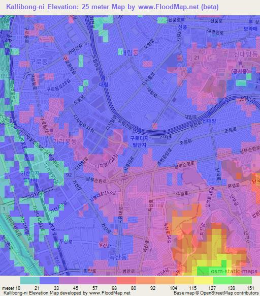Kallibong-ni,South Korea Elevation Map