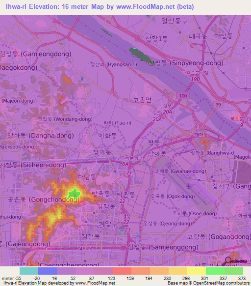 Ihwa-ri,South Korea Elevation Map
