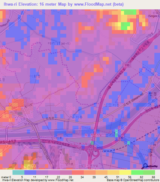 Ihwa-ri,South Korea Elevation Map