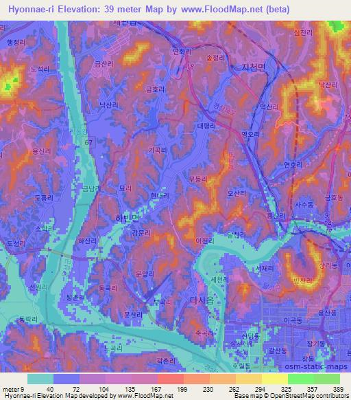 Hyonnae-ri,South Korea Elevation Map